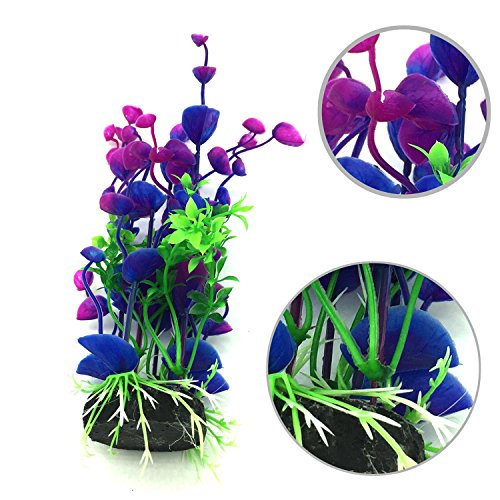 PietyPet Plantas acuáticas Artificiales, 7 Piezas Plantas Grandes de Acuario Decoraciones plásticas del Tanque de Peces, Planta de simulación Viva Criatura Acuario Paisaje