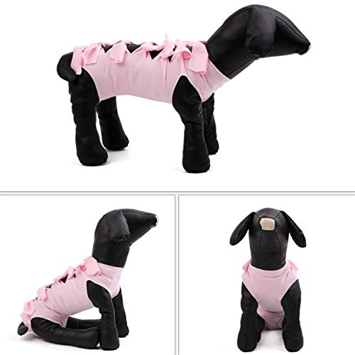 Pijamas para Perros Pequeños Ropa para Gatos Pequeños Camiseta médica para Mascotas pequeña Chaleco para Perro después de la cirugía Pink,S
