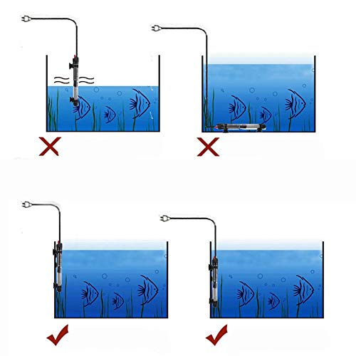 Pssopp Calentador de Acuario Calentador de Agua Sumergible de Vidrio para Tanque de Peces de 100 W con Temperatura Ajustable para Calentador Tropical Marino de Agua Dulce(Enchufe de la UE)