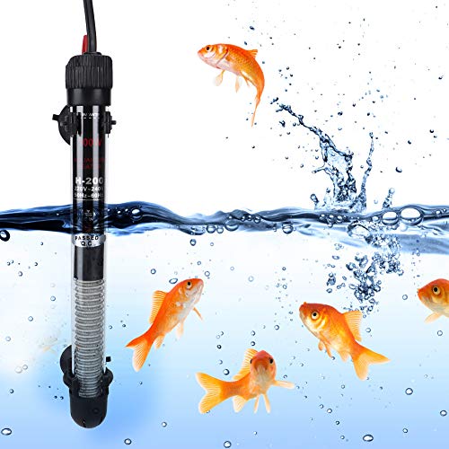 Pssopp Calentador de Acuario Calentador de Agua Sumergible de Vidrio para Tanque de Peces de 100 W con Temperatura Ajustable para Calentador Tropical Marino de Agua Dulce(Enchufe de la UE)