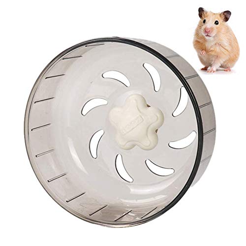 PTONZ - Rueda para hámster, ruedas silenciosas, ruedas de hámster, ruedas de ejercicio, juguete de plástico acrílico, giratorios silenciosos para ratones, hámster, ratas, gerbil, ratas, etc. (gris)