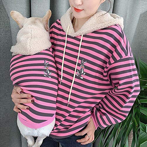 Raya Disfraz for Mascotas Encapuchado Traje de Padre e Hijo con Sombrero de Lana Perro Otoño Suéter Algodón Forro Suave for Perros Gatos for Mujeres Mascotas Sudadera ( Color : Pink , Size : XXXL )