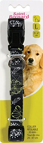 SAINT BERNARD San Bernardo Aroma Collar Ajustable de Nailon para pequeño Animal Azul/Amarillo 10 mm