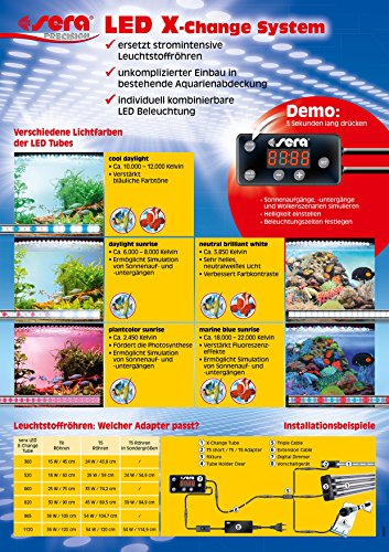 Sera 31138 LED Light 3 x 2 W una lámpara LED (6 W/12 V) con Reflector Delgado para la iluminación de Acuario y terrario como por Ejemplo el Nano Acuario Cube 16 l