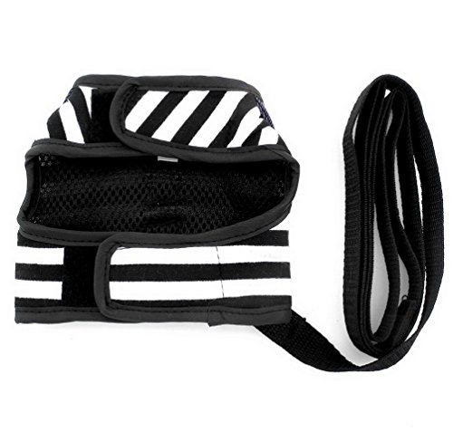 smalllee _ _ _ _ _ _ _ _ _ _ _ _ _ _ _ _ _ _ _ _ de la suerte Store Pet Ropa para pequeños perros y gatos Diseño de rayas Sailor Juego de correa Arnés Chaleco MALLA acolchada plomo