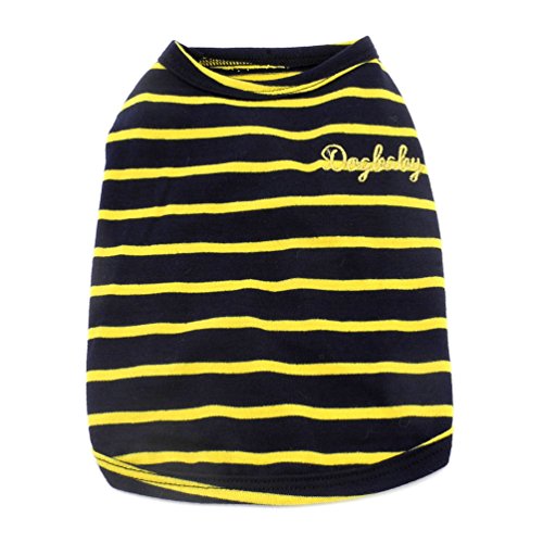 smalllee_lucky_store - Ropa para Perro pequeña, diseño de Rayas, algodón, Talla L, Color Verde