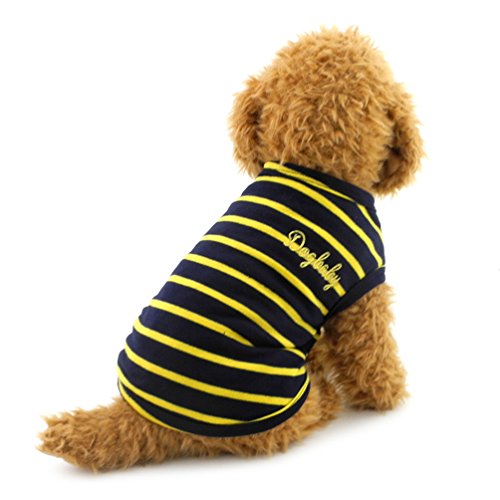 smalllee_lucky_store - Ropa para Perro pequeña, diseño de Rayas, algodón, Talla L, Color Verde