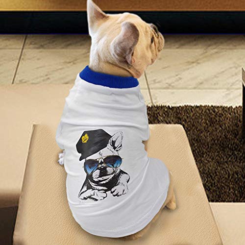 SYQY Camiseta de algodón para Perros Camisa de Verano para Perros Impreso Ropa para Perros Cachorro Ropa para Mascotas para Perros Pequeño Pug Negro Blanco Ropa Perro-Black_XXL