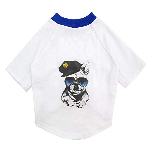 SYQY Camiseta de algodón para Perros Camisa de Verano para Perros Impreso Ropa para Perros Cachorro Ropa para Mascotas para Perros Pequeño Pug Negro Blanco Ropa Perro-Black_XXL