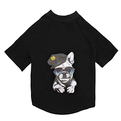 SYQY Camiseta de algodón para Perros Camisa de Verano para Perros Impreso Ropa para Perros Cachorro Ropa para Mascotas para Perros Pequeño Pug Negro Blanco Ropa Perro-Black_XXL