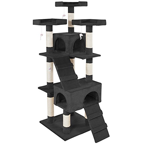 TecTake Rascador Árbol para Gatos Sisal (Negro | No. 400929)