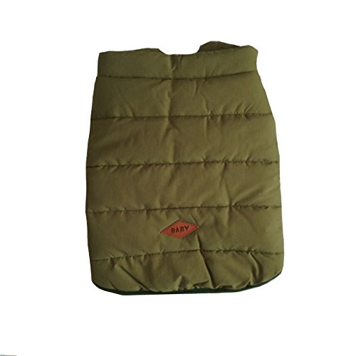 Tineer con Capucha Linda Chaqueta de la Capa del Animal doméstico del Perro de Perrito Ropa de Invierno Bulldog francés con Capucha Caliente Juego del Chaleco (XXL, Verde)