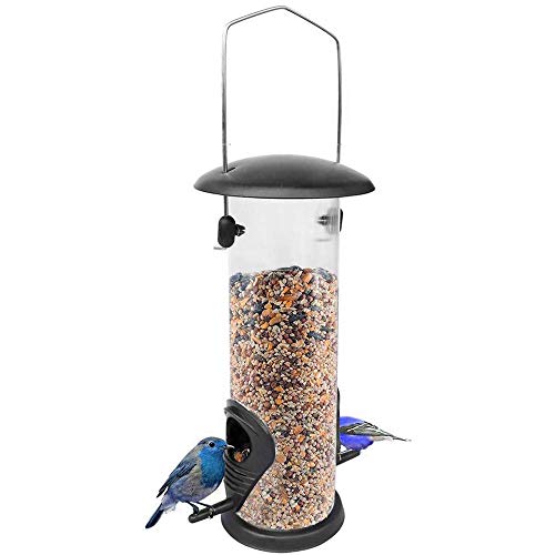 TopHGC Comedero para pájaros, comedero para pájaros Colgando Alimentador de Semillas para Trabajo Pesado Estuche Transparente de Metal Resistente al Agua para pájaros