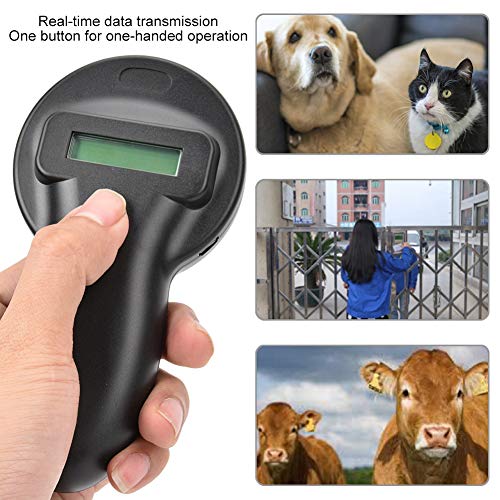 Tosuny 134.2khz Escáner de Microchip de Identificación para Mascotas, RFID Portátil Lector de Etiquetas Lector de Chips de Animales para Animales/Mascotas/Perros/Gatos/Cerdos