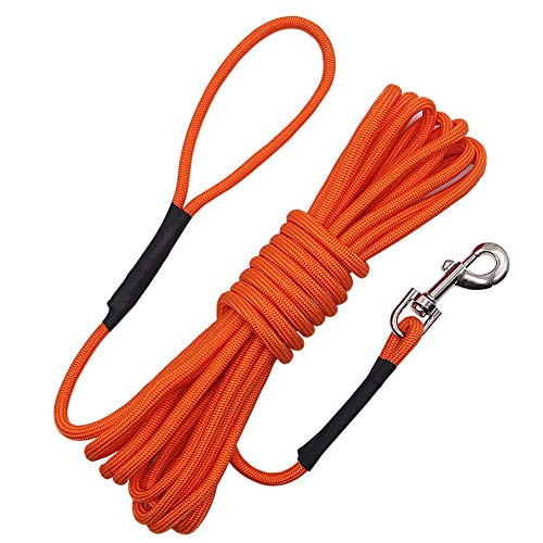 Vivifyin Dog Check Cord, 6 m flotante, cuerda larga de entrenamiento para perros con asa para playa, lago (naranja)
