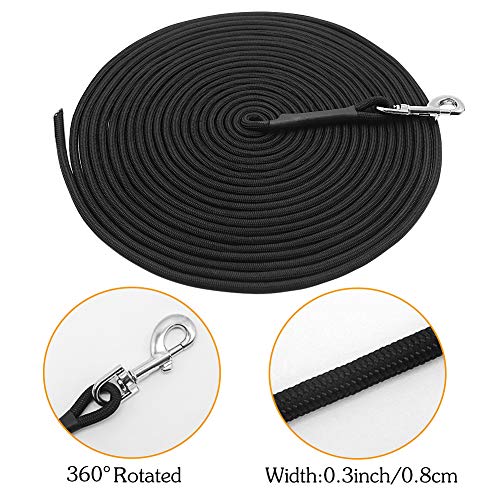 Vivifyin Dog Check Cord, cuerda flotante, larga de entrenamiento para perros, para playa, lago, color negro