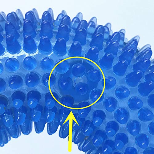WRF Sonido del Anillo Juguete para Mascotas: Squeeze Sonido Dientes de Superficie Fina Material TPR Silbato Interno Diseño Azul Translúcido Suficiente Tough Pet Supplies