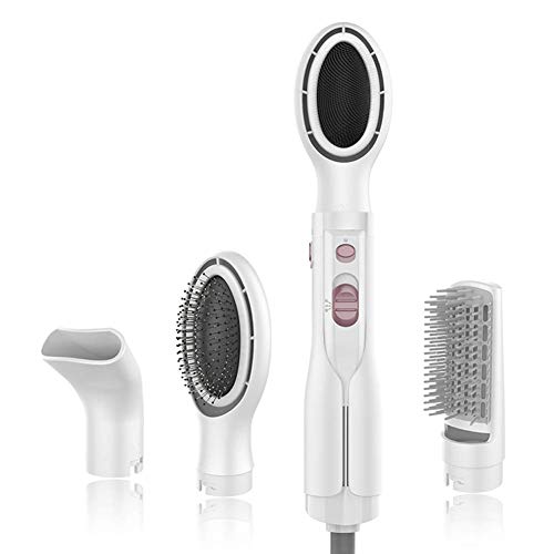 WYJW Cepillo secador de Pelo para Mascotas para Perros y Gatos, Secado por soplado, cardado, Peine de Aire Caliente AllInOne HighPower, con 4 boquillas de Aire, Rosa, Blanco, Blanco