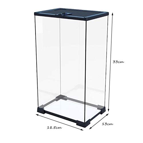 Xu-pet Reptil camaleón Tanque, Vivarium Tortuga de la Rana de la Serpiente Box-Reloj for criadores Observación de la Caja de la Caja de Hogares casa del Animal doméstico (Size : 18.5 * 13 * 33CM)