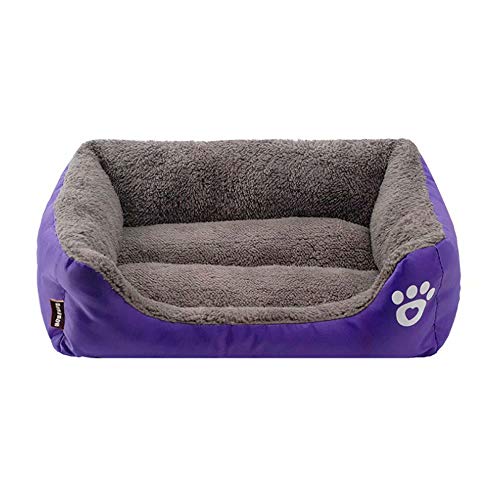Y & Z Preciosa Cama para Animales Cama para Perros Mascota para Perros y Gatos, Segura, Suave, cálida, Redonda, Lavable, Cama para Dormir Morada M-21.3"x 16.5"