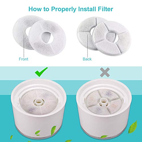 YHG Filtros de Repuesto para Fuente de Agua, Filtro de Fuente de Agua para Mascotas, Filtros de Carbón Activado, Paquete de 4