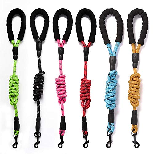Yisatann Correa para Correr con Perros Mascota Perro Gato Productos Nylone Cables Reflectantes Correas Cuerda Amarillo