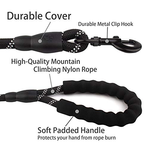 Yisatann Correas para Perros Correa De Nylon De 6 Colores Gruesos Correa De Control De Cuero Suave Cuerda De Escalada Reflectante para Perros Pequeños Medianos Grandes Amarillo
