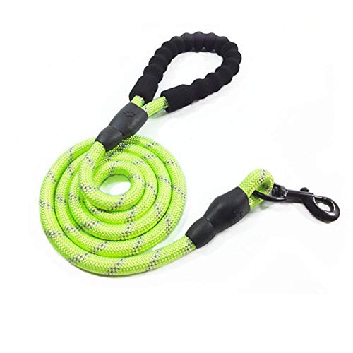 Yisatann Correas para Perros Correa De Nylon De 6 Colores Gruesos Correa De Control De Cuero Suave Cuerda De Escalada Reflectante para Perros Pequeños Medianos Grandes Amarillo