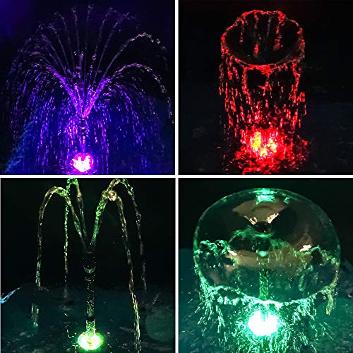 Yorbay Luces LED RGB Sumergible con Cable de alimentación de 4,8 Metros, para Bomba Sumergible, Bomba de Fuente, Estanque, jardín, Acuario Reutilizable