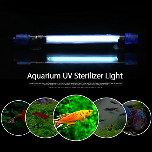 Yotown 220-240V Impermeable esterilizador UV luz lámpara Bacteria-Killing para Tanque de Acuario(9W)
