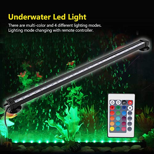 YOUTHINK Acuario Pecera Luz de Burbuja Luz subacuática LED con Control Remoto inalámbrico Kit de luz de Aire Sumergible para Agua de mar y Agua Dulce(46cm-Enchufe de la UE)