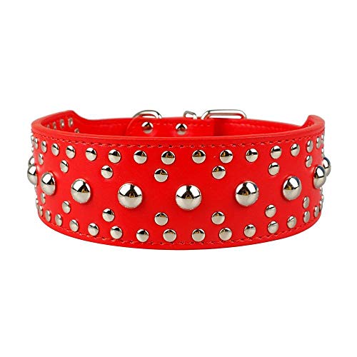 YXDZ Collares para Perros De Cuero con Tachuelas De 2"De Ancho para Más De 5 Tamaños