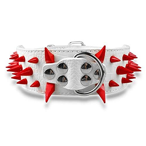 YXDZ Collares para Perros De Cuero con Tachuelas De 2"De Ancho Y Tachuelas Pitbull Bulldog Collar De Perro Grande Ajustable para Perros Medianos Grandes Boxer SML XL