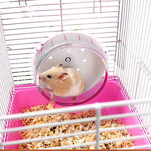 1PC Color Aleatorio Admiten Guinea Pig Rueda De HáMster Corriendo Alrededor De Deportes De La Rueda del HáMster Jaula Accesorios Jerbo Rueda De Ejercicio para Mascotas De Juguete Animal