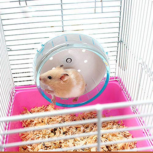 1PC Color Aleatorio Admiten Guinea Pig Rueda De HáMster Corriendo Alrededor De Deportes De La Rueda del HáMster Jaula Accesorios Jerbo Rueda De Ejercicio para Mascotas De Juguete Animal