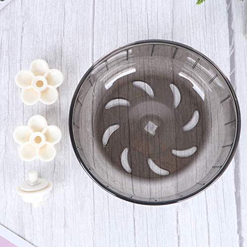 2 piezas Rueda para Correr de Hámster Rueda de HáMster Pequeño Rueda Hamster Silenciosa Rueda Hamster Grande Para Hámster de Animales Pequeños Conejillo de Indias Chinchilla Gris 13cm/5,12inch