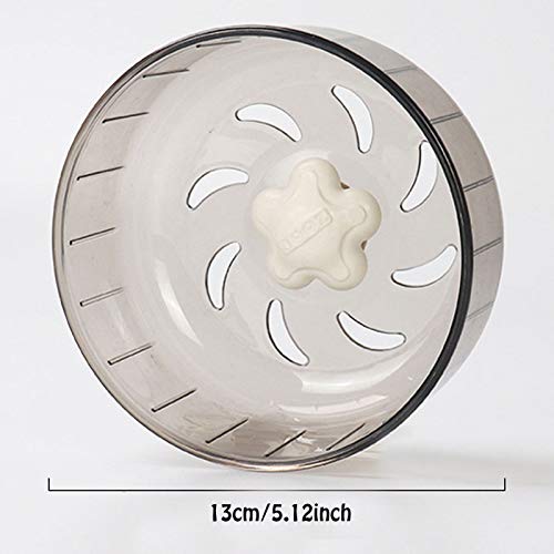 2 piezas Rueda para Correr de Hámster Rueda de HáMster Pequeño Rueda Hamster Silenciosa Rueda Hamster Grande Para Hámster de Animales Pequeños Conejillo de Indias Chinchilla Gris 13cm/5,12inch