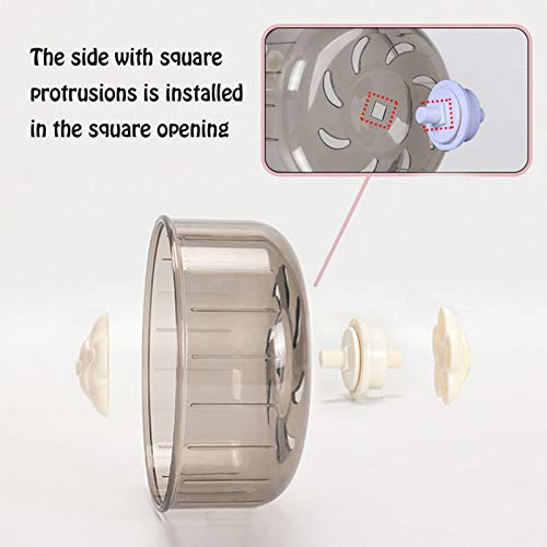 2 piezas Rueda para Correr de Hámster Rueda de HáMster Pequeño Rueda Hamster Silenciosa Rueda Hamster Grande Para Hámster de Animales Pequeños Conejillo de Indias Chinchilla Gris 13cm/5,12inch