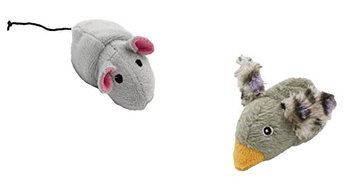 Aime - Juguete para Gato, Reversible, Peluche 2 en 1, ratón y pájaro, Juguete Divertido para Gato, Juego de Caza