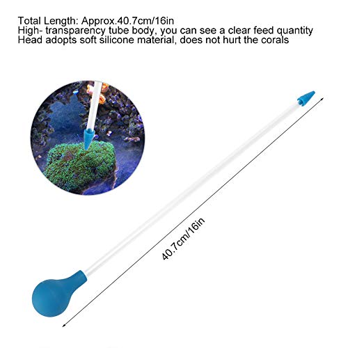 Alimentador de Coral, Dispensador de Comida para Peces, Alimentador Automático de Coral, Alimentador de Acuario de 16 Pulgadas, Alimentador de Coral Acrílico para Peces Marinos, Coral para