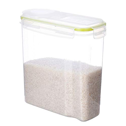 Almacenamiento De Contenedores De Cereal / Contenedores De Almacenamiento De Alimentos 100% Herméticos Y Secos Con Tapa De Bloqueo Lateral Con Dispensador - Contenedores Plástico Sin BPA ,Verde,L