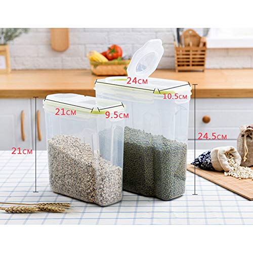 Almacenamiento De Contenedores De Cereal / Contenedores De Almacenamiento De Alimentos 100% Herméticos Y Secos Con Tapa De Bloqueo Lateral Con Dispensador - Contenedores Plástico Sin BPA ,Rosado,L