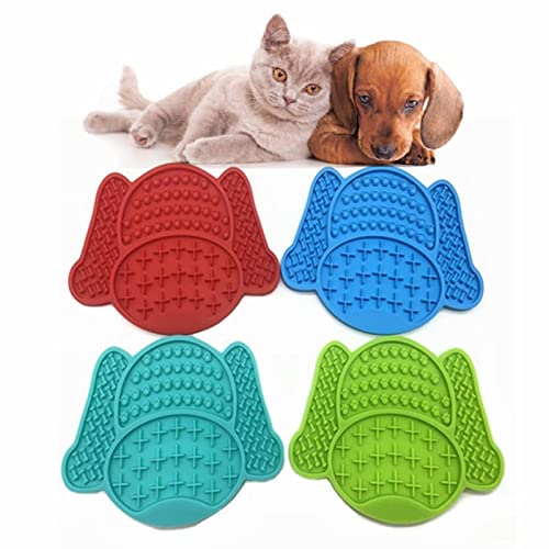 Almohadilla de silicona para lamiendo mascotas, almohadilla de comida lenta para perros, almohadilla para lamiendo atención dispersa, azul, verde, rojo