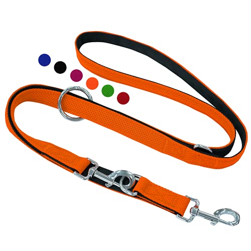 Amazon Brand - Umi - Correa de Perro 2m, Ajustable en 3 Posiciones, Air Mesh, para Perros pequeños y Grandes, Cachorros y Gatos, en Muchos Colores y Tallas Distintos, Naranja, M