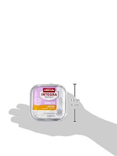 animonda Integra Protect Diabetes para gatos, comida dietética para gatos, comida húmeda para gatos con diabetes mellitus, con ave, 16 x 100 g