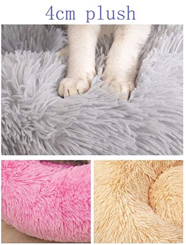 Ansiedad Cama Perros Calmante Cómodo Plaza Cama del Animal Doméstico For El Alivio Ortopédica, La Mejora De Dormir, Parte Inferior Impermeable (Color : White, Talla : L(66x56x18cm))