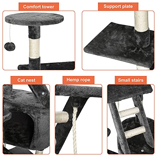 Árbol rascador para Gatos, con Escalera, túnel, apartamento de Propiedad y Hamaca