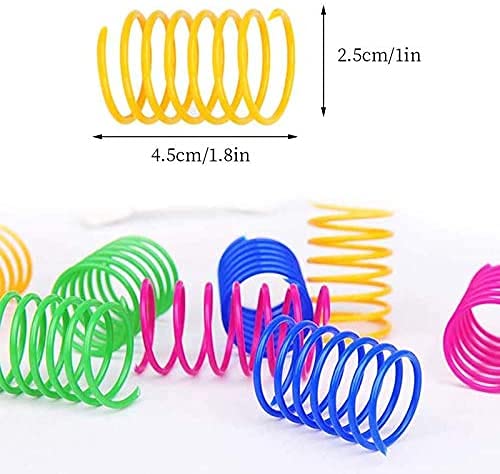 Bessy shop Juguete de Resorte para Gatos，12 Piezas Muelle Colorido Juguete para Gato Muelles en Espiral de Plástico para Mascotas para swatting, morder, Caza y Juego Saludable Activo.