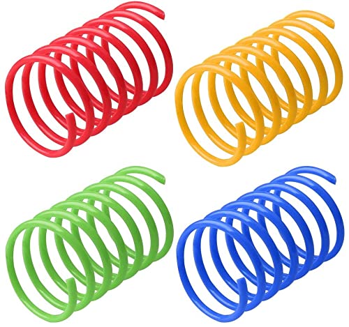 Bessy shop Juguete de Resorte para Gatos，12 Piezas Muelle Colorido Juguete para Gato Muelles en Espiral de Plástico para Mascotas para swatting, morder, Caza y Juego Saludable Activo.
