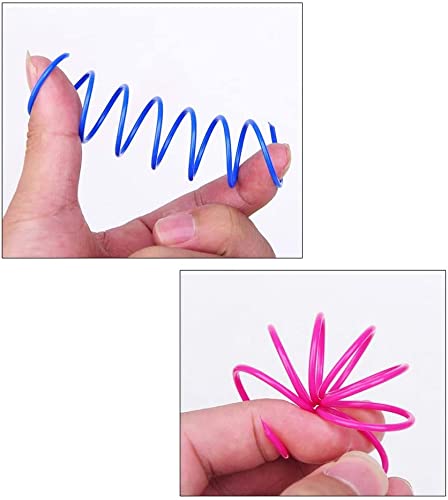 Bessy shop Juguete de Resorte para Gatos，12 Piezas Muelle Colorido Juguete para Gato Muelles en Espiral de Plástico para Mascotas para swatting, morder, Caza y Juego Saludable Activo.